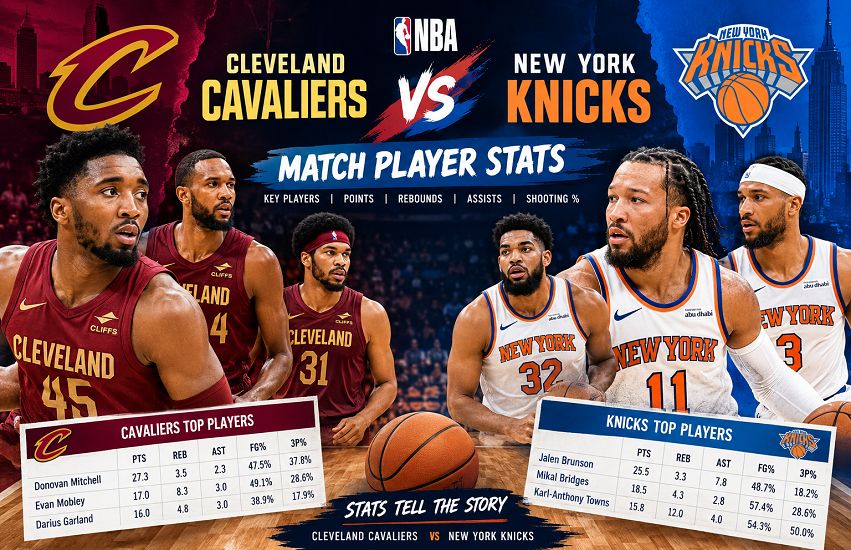 Cleveland Cavaliers vs Knicks Match Player Stats